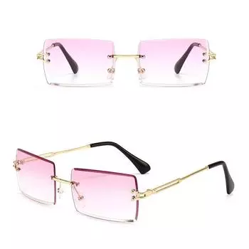 Прямоугольные модные очки модные женские без оправы UV400 популярные высококачественные антибликовые солнцезащитные очки аксессуары
