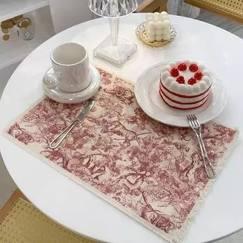 Прямоугольные салфетки из хлопка и льна в скандинавском стиле, не требующие стирки, теплоизоляционные коврики, маслостойкие коврики для стола, декор для домашнего обеденного стола 29x43cm