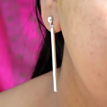 Прямоугольные серьги-гвоздики из стерлингового серебра 925 пробы, серьги-гвоздики ручной работы, подарок для нее, подарок на годовщину, серьги, ювелирные изделия серебряный