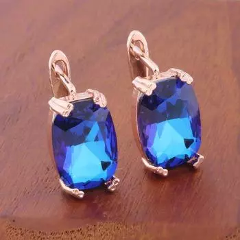 Прямоугольные серьги из розового золота в европейско-американском ретро-стиле 10*14mm rectangular rounded rose gold ear buckles