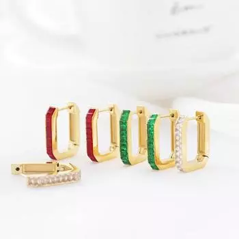 Прямоугольные серьги из вермикулита женские, простой темперамент, ниша с пряжкой для ушей