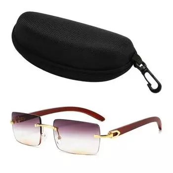 Прямоугольные солнцезащитные очки без оправы Винтажные квадратные очки без оправы для мужчин и женщин Защита UV400 Очки для вождения, путешествий, активного отдыха