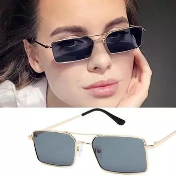 Прямоугольные солнцезащитные очки для женщин и мужчин, классические маленькие металлические солнцезащитные очки для женщин, модные летние солнцезащитные очки для отдыха на природе, вождения, отдыха