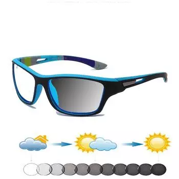 Прямоугольные уличные ветрозащитные фотохромные очки для чтения ручной работы в оправе от +0,75 до +4 +0.75 синий