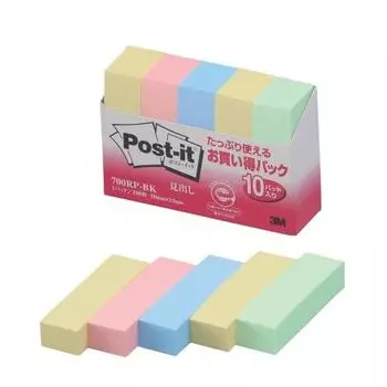 Прямоугольные заголовки Post-it Notes пастельных тонов 50 x 15 мм 100 листов x 10 книг 700RP-BK