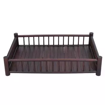 Прямоугольный бамбуковый поднос для чая кунг-фу, блюдце, аксессуары, контейнер для хранения кофе и еды, китайский темно-коричневого