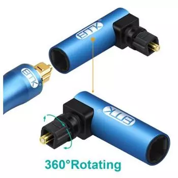 Прямоугольный цифровой оптический аудиокабель SPDIF Toslink Оптический адаптер 90 градусов