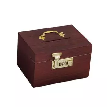 Прямоугольный Денежный Танк Ретро Кодовый Замок Коробка для Денег Реквизит Коробка Деревянный Танк для Сбережений Взрослые No Hemming