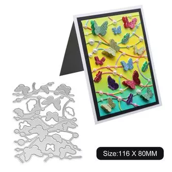 Прямоугольный фон бабочка украшение металл серебристый трафарет тиснение резка штампы для скрапбукинга бумага альбом карты изготовление серебряный