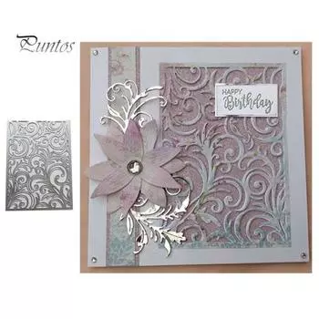 Прямоугольный фон Металлические штампы DIY Записки Бумажные карты Изготовление трафаретов серебряный