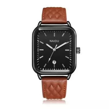 Прямоугольный календарь для мужчин и женщин, ремень для часов, модный студенческий трехмерный узор, ремешок для часов, кварцевые часы для мальчиков средней школы в лесном стиле