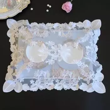 Прямоугольный модный сетчатый коврик для стола с вышивкой в британском стиле, винная чашка, чаша с фруктами, чехол для чашки, кухонное украшение для ресторана Price of 1 tablet