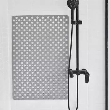 Прямоугольный мягкий коврик для ног в душевой комнате, экологически чистый коврик для ванной комнаты из термопластичного эластомера с присоской, противоскользящий коврик для пола для дома about 70x38cm
