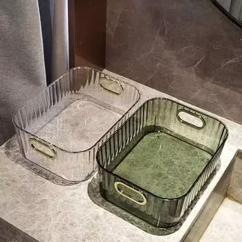 Прямоугольный настольный ящик для хранения косметики, штабелируемый ящик для хранения, акриловая полка, корзина для хранения мелочей, корзина для хранения косметики, органайзер