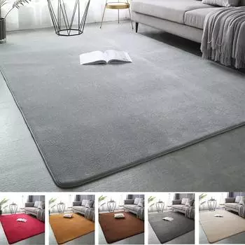Прямоугольный однотонный современный простой стиль гостиная спальня столовая коврик коралловый бархат ковры толстый нескользящий ковер 40x60cm верблюд