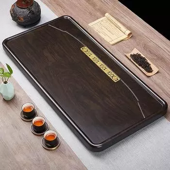 Прямоугольный поднос для чая из цельного дерева, черный, для сервировки, китайский поднос для чая Чабань, кунг-фу, роскошные подносы Bandeja Madera, декоративные