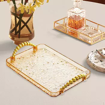 Прямоугольный поднос для туалетного столика для ванной комнаты, органайзер для хранения ювелирных изделий Amber