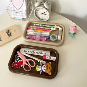 Прямоугольный поднос Ins Style для хранения закусок, фруктов, ювелирных изделий, органайзер для хранения на рабочем столе для студентов, офисные канцелярские принадлежности кофейный