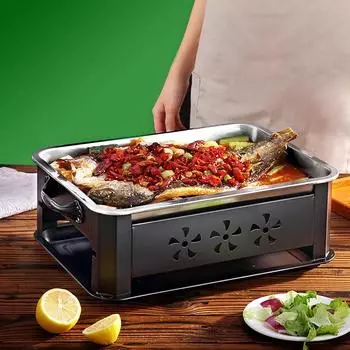 Прямоугольный противень для выпечки, решетка для рыбы из нержавеющей стали, коммерческий гриль, поддон для спиртного, корейское барбекю, olla, блюдо для рыбы на гриле, специальная кастрюля