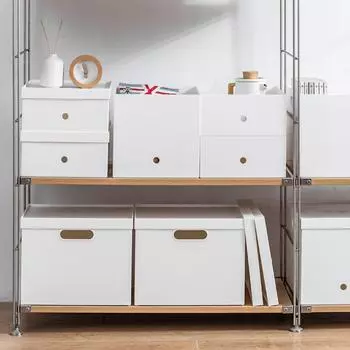 Прямоугольный ящик для хранения с крышкой, штабелируемые офисные настольные ящики для хранения, экономящие место, вместительная пылезащитная корзина для хранения файлов