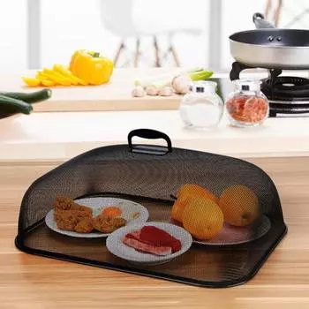 Прямоугольный стол из нержавеющей стали, пыленепроницаемый кухонный инструмент для крышки остатков еды чёрный