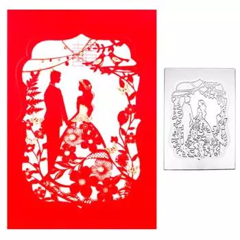 Прямоугольный свадебный фон, дизайн, стиль, скрапбукинг, ремесло, штамп, 3D DIY, изготовление фестивальных карт серебряный