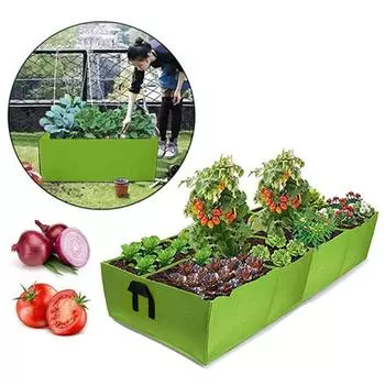 Прямоугольный зеленый фетровый мешок для выращивания, детский горшок, садовые цветочные горшки для овощей, контейнер, инструменты для тепличных горшков