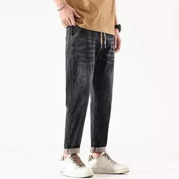 Прямые брюки больших размеров, весенне-осенние мужские джинсовые брюки, свободные джинсы-шаровары-морковки 28