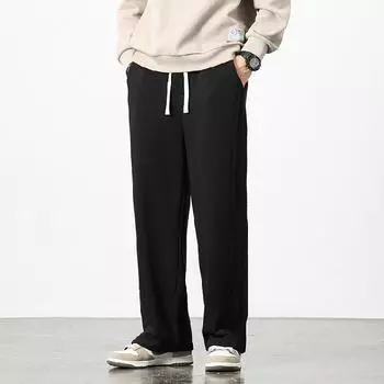 Прямые брюки Мужские весенне-осенние брюки Мужские широкие брюки S чёрный