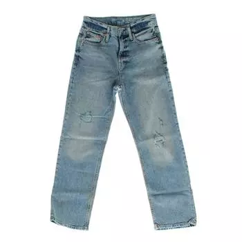 Брюки прямые ретро 454451 для девочек 10 AOS синий