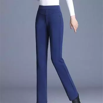Прямые брюки, женские брюки 2021, осень-зима, повседневный костюм с высокой талией, брюки, офисные женские брюки, одежда S серый