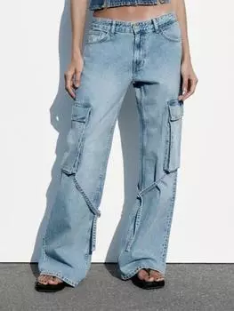Прямые джинсовые брюки для женщин, свободные однотонные винтажные брюки, женские весенние повседневные длинные джинсовые брюки с карманами S синий