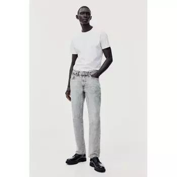 Прямые джинсы HM Regular, джинсовый серый