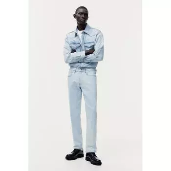 Прямые джинсы HM Regular, светло-синий деним