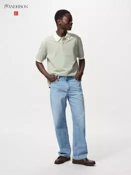 Прямые джинсы Uniqlo 63 BLUE/MEN 28