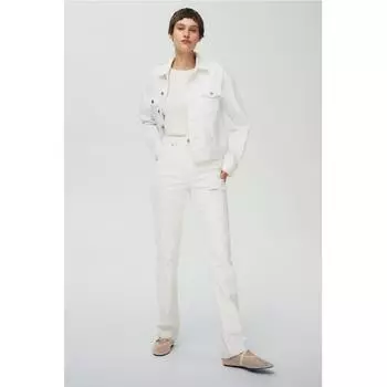 Прямые джинсы узкого кроя HM с высокой талией, белые