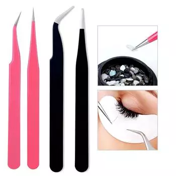 Прямые и изогнутые локтевые щипчики для ногтей, акриловый гель, стразы, инструмент для подбора, антикислотные щипчики, украшения из драгоценных камней, ресницы, пинцет для ногтей своими руками