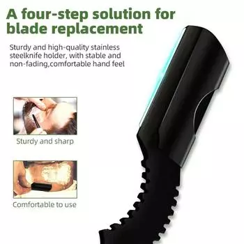 Прямые лезвия, сменные лезвия, парикмахерские бритвы, стрижки, бороды, брови, инструменты для бритья Складные бритвы Бытовые бритвы чёрный