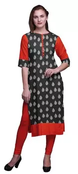 Прямые платья-туники Bimba для женщин PrintedA KurtiA Summer Kurta Large чёрный