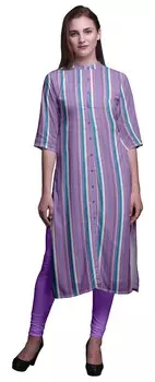 Прямые платья-туники с принтом Bimba для женщин Kurti Large Large оранжевый