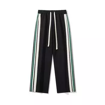 Прямые повседневные брюки для мужчин, универсальные для весны и осени, полосатые спортивные брюки в парном стиле XXXXL белый