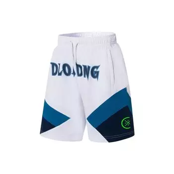 Прямые повседневные шорты Li-Ning Wade Series с контрастным буквенным принтом, мужские брюки, синий драгоценный камень, AAPS041-10 XXXL