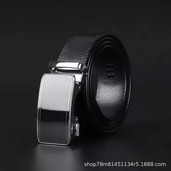 Прямые продажи мужской кожаный ремень простой и универсальный автоматическая пряжка из чистой коровьей кожи деловой досуг ремень высокого класса 105cm