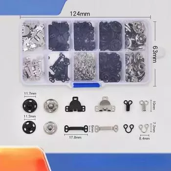 Прямые продажи от производителя, 12 мм, чехол для швейной коробки с железной пряжкой, крючок для воротника нижнего белья, крючок для брюк, набор скрытых пряжек