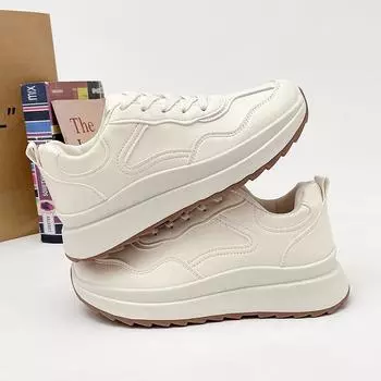 Прямые продажи с фабрики, женская обувь для папы 2025 года, весна, новая корейская версия, модные туфли на платформе, повседневная обувь на весну и осень 35