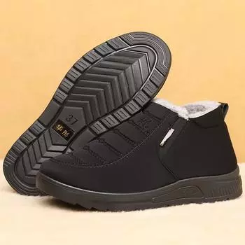 Прямые продажи с фабрики, зимние новые, старые, пекинские, мужские, бархатные, утолщенные, мужские и женские туфли для мам среднего и пожилого возраста, теплые, удобные и нескользящие 37 чёрный