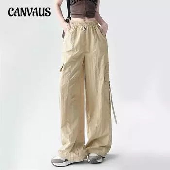 Прямые рабочие брюки, однотонные эластичные повседневные женские брюки с высокой талией M чёрный