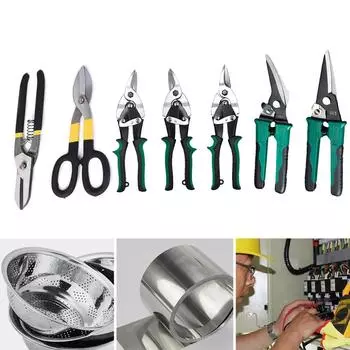 Прямые резы Авиационные ножницы Ножницы для резки Ручной инструмент Прямые изогнутые Авиационные ножницы для резки листового металла 7