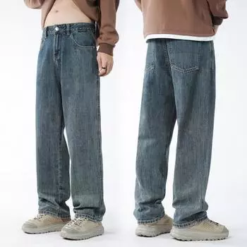 Прямые широкие джинсы мужские осенние широкие джинсы мужские осенние американские джинсы мужские осенние свободные повседневные 28