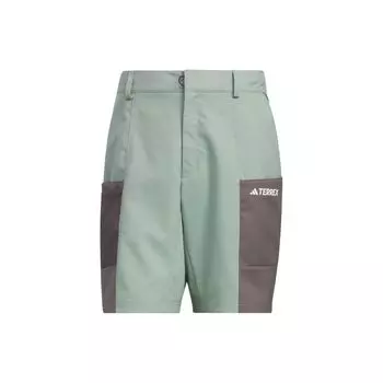 Прямые шорты-карго на молнии с логотипом Adidas Dwr Colorblock, мужские, зеленые IS0280 XL